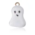 Pendentif fantôme pour bracelet Halloween avec émail pailleté blanc et anneau doré - Style Fantôme à Paillettes