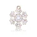 Golden snowflake charm with white enamel detail and top loop for DIY jewelry making - White Snowflake Style 2