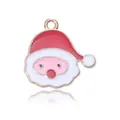 DIY Santa Claus pendant charm in red enamel and gold finish for Christmas jewelry - Santa Claus Style 3
