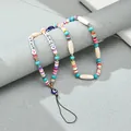 Bohemian kleurrijke kralen telefoonkoord met evil eye hanger en LOVE letter kralen - 68CM / Kleurrijk