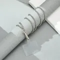 Lange zilveren box-ketting voor telefoon met een transparant bevestigingsplaatje - Zilveren Box Ketting (ML170-A) / Zilver