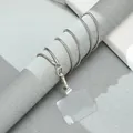 Detail of silver snake chain phone lanyard with metal clasp and clear connector pad - Silver Snake Chain (ML170-D)