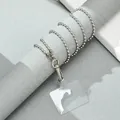 Zilveren balketting voor telefoon met transparante TPU-patch en stevige karabijnsluiting - Zilveren Bolletjesketting (ML170-C) / Zilver