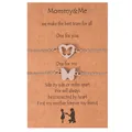 Moeder en kind vlinder armbanden set van roestvrij staal op geschenkkaart voor mama - Staalkleur
