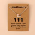 Zilveren 111 engelennummer ketting van roestvrij staal op spirituele geschenkkaart voor dames - 111