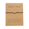 Minimalistisches schwarzes Sternenarmband auf einer Make a Wish Grußkarte - Schwarz
