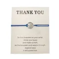 Detail des blauen Lebensbaum-Armbands auf einer Thank You Segen-Geschenkkarte - Blau
