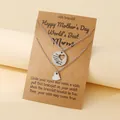 Drielaagse roestvrijstalen hartjesketting set voor Moederdag met stijlvolle kraft verpakking - Moeder Dochter Stijl