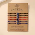 Handgemaakte vlechtarmbanden met 7 knopen, boze oog en harskralen in diverse kleuren - Collectie Gemengde Kleuren