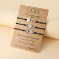 Set van 3 roestvrijstalen armbanden met verstrengelde harten op Moeder & Dochter-kaart - Moeder En Dochter Stijl (Hart Ontwerp)