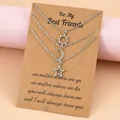 Three-piece stainless steel sun moon star friendship necklaces on gift card - Sun Moon Star Set Style
