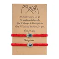 Lot de bracelets cordon rouge avec Main de Fatma argentée et breloques Oeil Bleu - Main de Fatma Corde Rouge (Mauvais Œil-Rouge)