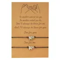 Bracelets tressés faits main avec breloque éléphant sur carte kraft vintage - Éléphant