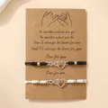 Gevlochten vriendschapsarmband set met oneindigheid en hart in zwart en wit - Hart Zilver Zwart Wit