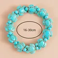 Boheems kralenarmbandje met schildpad in turquoise en verstelbaar koord 16-30 cm - Schildpad Kralen Stijl / Gevlochten armband / Turkoois