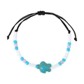 Bohemian armband met schildpad hanger, gekleurde kralen en verstelbaar koord - Multicolor kralen schildpad stijl / Gevlochten armband / Zwart Gevlochten Touw