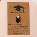 Creative alloy graduation gown pendant necklace in gold finish with greeting card - Academic Gown Style 5