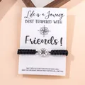 Bracelet de remise de diplôme fait main avec breloque boussole sur carte cadeau - Bracelet