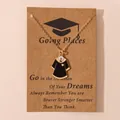 Golden graduation gown pendant necklace on brown gift card, creative graduate jewelry gift - Academic Gown Style 1