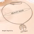 Silver Tree of Life necklace with 69cm box chain and round tree pattern pendant - Tree of Life Necklace