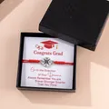 Verstelbare rode geweven kompas armband voor afgestudeerden in een zwarte geschenkdoos - Met Geschenkdoos / Rood