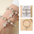 Elastic beaded bracelet with ballet dancer pendant, pink pearls and crystal balls - Silver Ballet Dancer Elastic Style (FD253285)