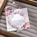 Handgemaakte parelarmband met Shamballa-ballen en balletmeisje hanger in roze - Roze Parel Ballet Hanger (FD2531323)