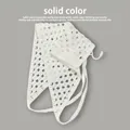 Bandana triangle blanc tricoté à la main avec motifs floraux et textures au crochet - Taille unique / Blanc Pur
