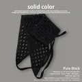 Bandana triangle fait main au crochet noir avec texture en maille ajourée élégante - Taille unique / Noir pur