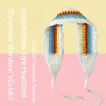 Bandeau au crochet blanc avec rayures colorées et cordons de serrage réglables - Taille unique / Arc-en-ciel-Blanc
