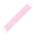 Pink exfoliating back scrubber with double handles for easy body skin cleansing - Back Applicator Strip / Pink