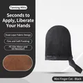 Mini Selbstbräunungs-Handschuh mit weichem Samt-Flocking und wasserfestem PE-Innenfutter - Fingerlinge / Schwarz