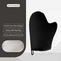 Double-layer tanning glove in black velvet with waterproof PE lining and hanging loop - Thumb Mitt / Black
