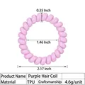 Hellviolettes Spiral-Haargummi aus TPU mit 3,7cm Innendurchmesser und Telefonkabel-Design - Vierfarbiges Armband Lila