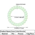 Hellgrüner Spiral-Haargummi aus TPU, 5.5cm flexibler Telefonkabel-Haarring für Damen - Vierfarbiges Armband Grün