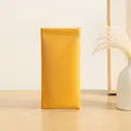 Portable ginger yellow faux leather sunglasses pouch with automatic closure - Orange