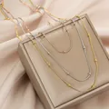 Three-color bead embellished snake chain necklaces in rose gold, silver, and gold finish - Three Colors