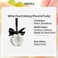 Rose-shaped plaster diffuser with black ribbon in White Peach Oolong scent - White Peach Oolong