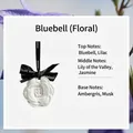 Wild Bluebell scented white camellia plaster aroma stone with elegant black ribbon - Bluebell