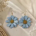 2604181b Blue Flower Earrings