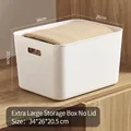 Extra large white matte plastic storage bin with handles for organizing, 34x26x20.5 cm - Thickened XL No Lid