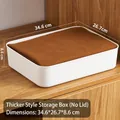 White thickened plastic storage box 34.6x26.7x8.6 cm lidless organizer for clothes - Thickened Flat No Lid