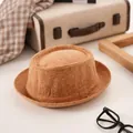 Sombrero fedora de corcho natural transpirable de estilo vintage para viajes de verano - M / Corcho Granulado en Relieve
