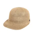 Women's summer straw equestrian hat with M logo and stylish woven sun shade texture - Brown