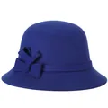 Eleganter dunkelblauer Wollhut mit Schleife für Damen im Herbst und Winter - 57cm Einstellbar / Blau