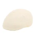 Classic beige breathable mesh knit flat cap for summer sun protection in solid color - 58cm / Cream