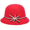 Chapeau melon rouge pour enfant avec ruban tricolore et breloque poney jaune - Cheval Rouge (3213999081696) / Rouge