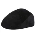 Schwarze Winter-Schiebermütze für Herren mit Ohrenschutz und warmem Plüschfutter - M (56-58cm) / Nerzimitat Schwarz