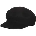 Classic black pure wool newsboy cap for women featuring a warm octagonal design - M (56-58cm) / Black