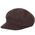 Classic dark brown wool octagonal newsboy hat for women with warm vintage winter texture - M (56-58cm) / Mixed Coffee